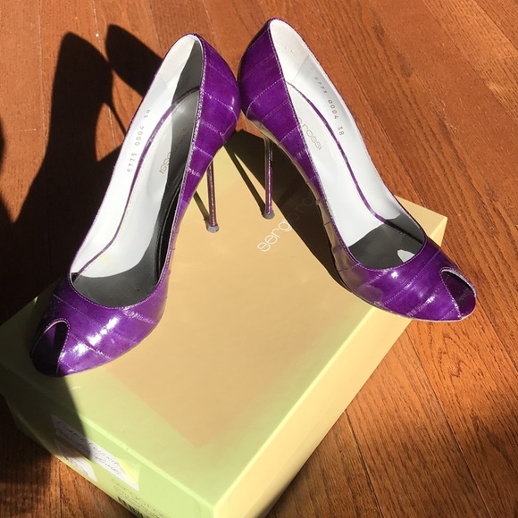 Authentic Eelskin Open Toe Luxury Pumps - Picture 6 of 12